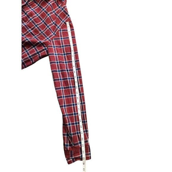 Outerknown Button up Plaid Pocket shirt Men's XL Cotton Longsleeve Collared red - Picture 7 of 9